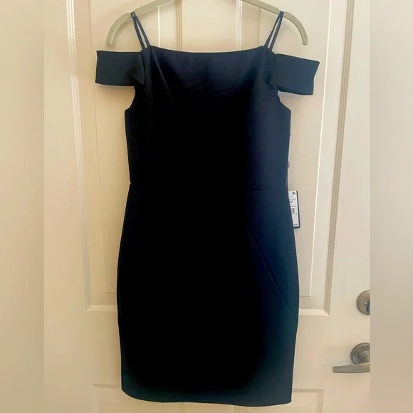 Adrianna Papell | Dresses | Adrianna Papell Nwt Black Off The Shoulder  Fitted Cocktail Dress | Poshmark